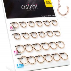 Septum κλειστό 8/10mm ροζ χρυσό χρώμα Septum κλειστό 8/10mm ροζ χρυσό χρώμα