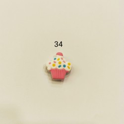 Jibbitz cupcake λευκό-ροζ Νο34